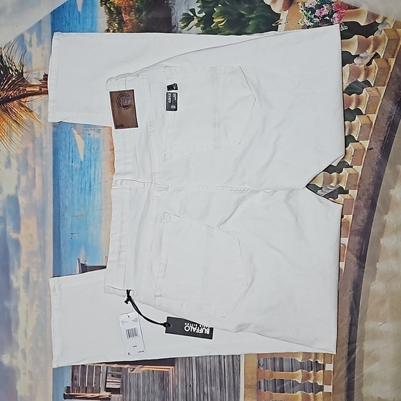 Buffalo David Bitton Ash Slim Straight‎ White Jeans 34x30 NWT - Picture 5 of 5